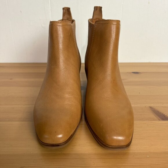 Lucky Brand Womens size 8.5 Brown Tan Ilisse Leather Ankle Bootie Cowboy Slip On - Picture 7 of 10